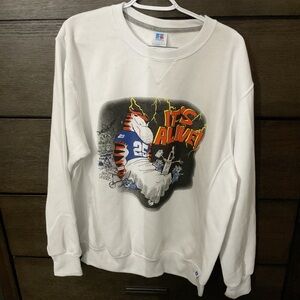 Russell Athletic White Graphic Crewneck Sweater